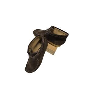 Clarks Brown Suede Boots Wallabee Waxy Sole Men's Size 11.5 M Retro Casual